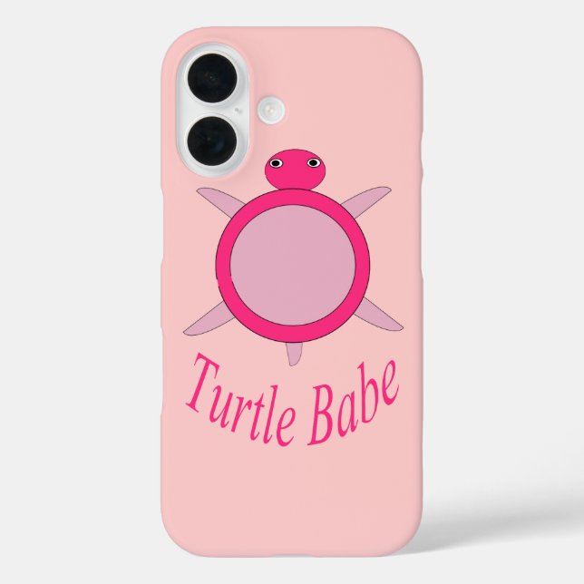 Funda iPhone 16 Bebé Tortuga Rosa Adorable (Reverso )