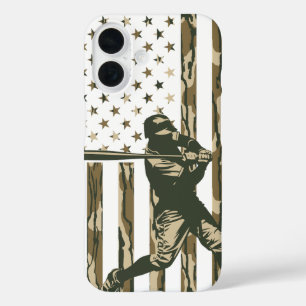 Funda iPhone 16 Béisbol Bandera Americana Estados Unidos Camino Bo