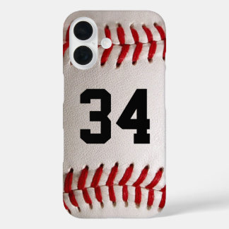 Funda iPhone 16 Béisbol con número de Personalizable