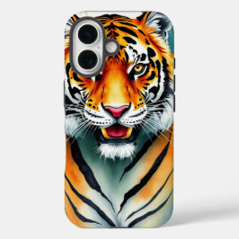 Funda iPhone 16 Bella pintura acuarela Tigre en la jungla