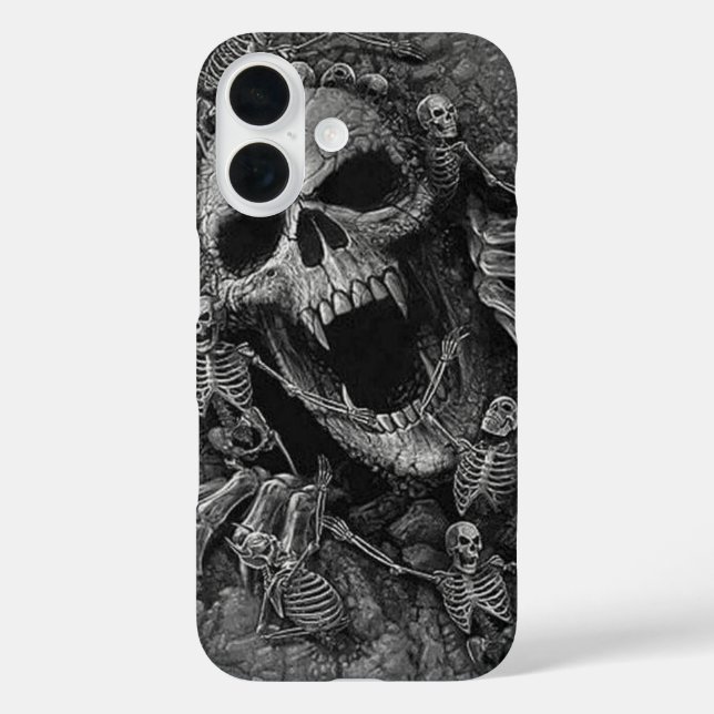 Funda iPhone 16 Belleza sombría, esqueleto de la muerte (Reverso )