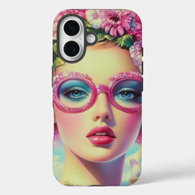 Funda iPhone 16 Belleza tropical retro (Reverso )