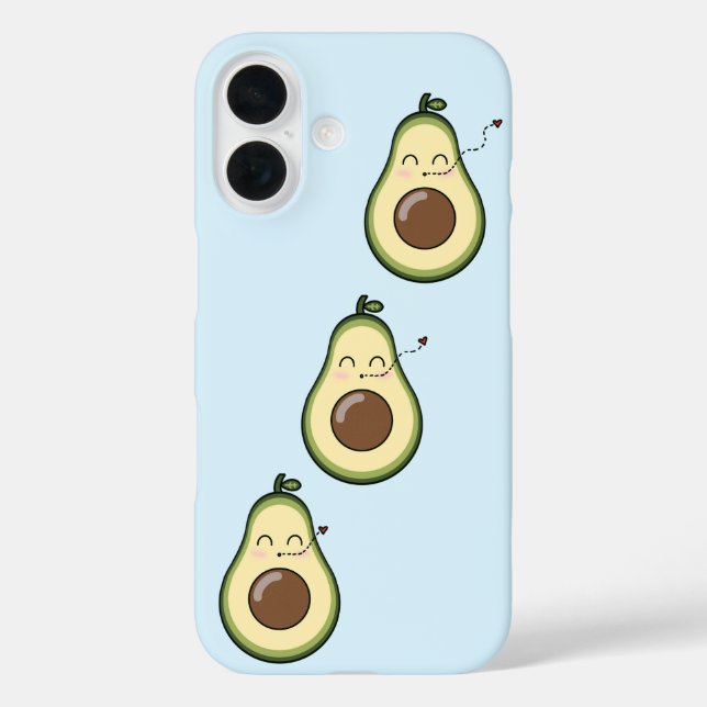 Funda iPhone 16 Beso de aguacate dulce azul (Reverso )
