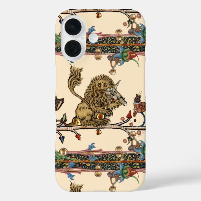 Funda iPhone 16 BESTIARIO MEDIEVAL HACIENDO MÚSICA MÚSICA Violinis (Reverso )