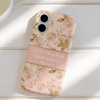 Funda iPhone 16 Bible Verse Floral