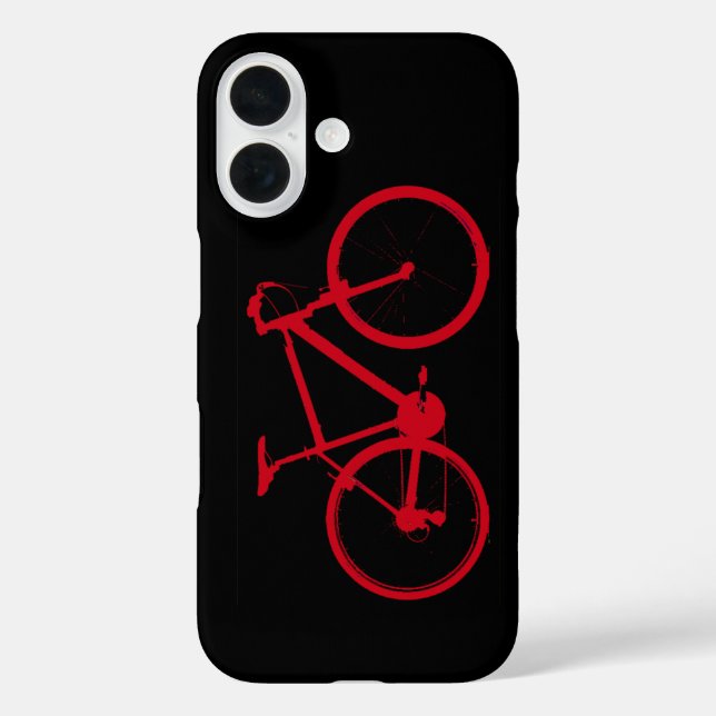 Funda iPhone 16 bicicleta roja, ciclismo (Reverso )