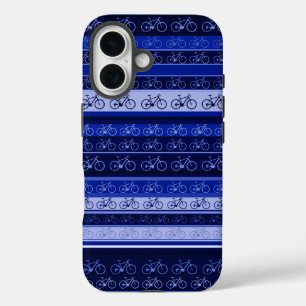 Funda iPhone 16 Bicicletas azules a rayas