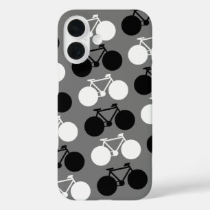 Funda iPhone 16 bicicletas blancas y negras