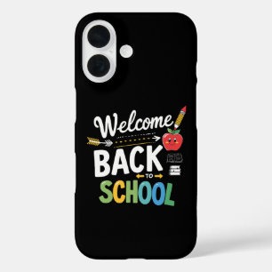 Funda iPhone 16 Bienvenidos de vuelta a la escuela primer día de e