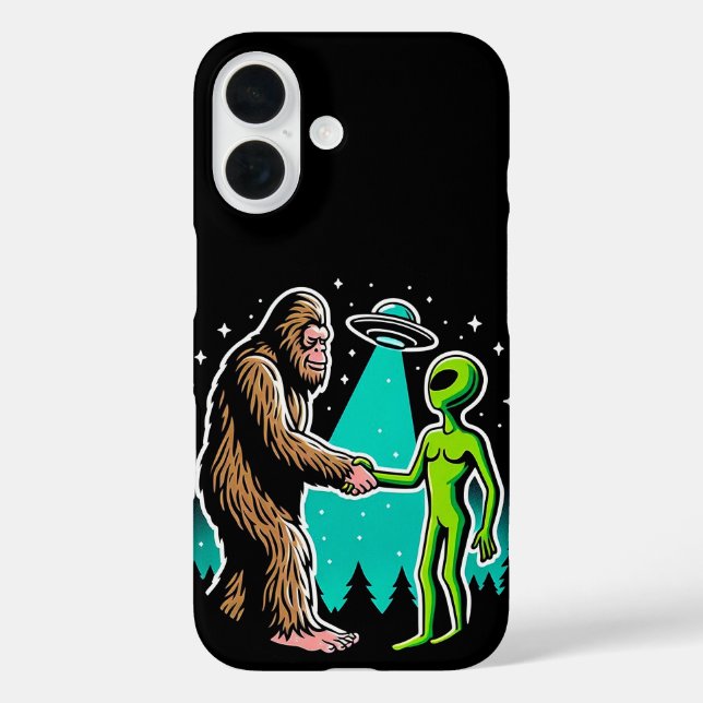 Funda iPhone 16 Bigfoot Meets Alien (Reverso )