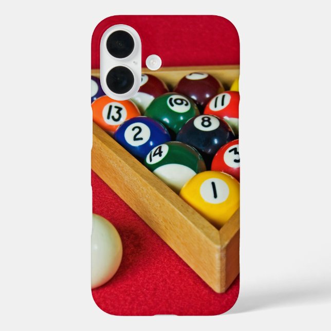Funda iPhone 16 Billiards On Red Felt (Reverso )
