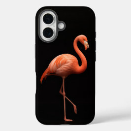 Funda iPhone 16 Black 4 Luxe iPhone 16 Funda-Mate, Flamingo rosa