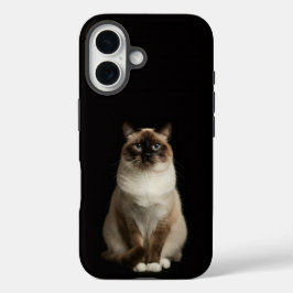 Funda iPhone 16 Black 4 Luxe iPhone 16 Mate, Birmanese Cat