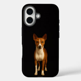 Funda iPhone 16 Black 4 Luxe iPhone 16 Mate, Classy Basenji Dog