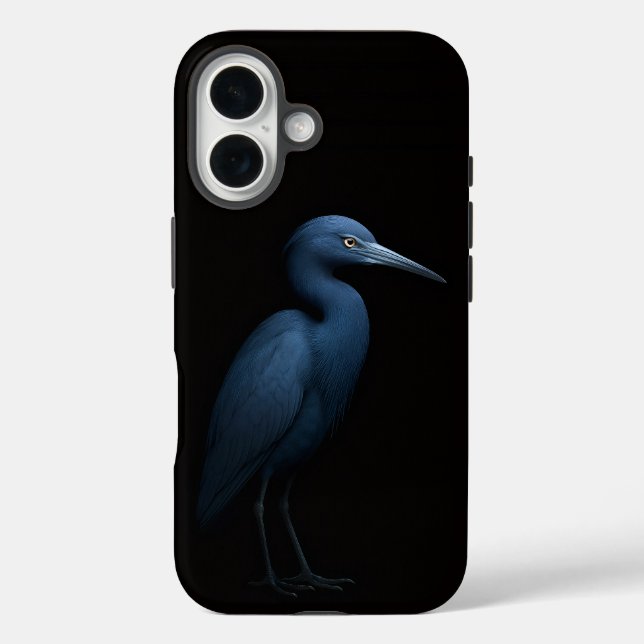 Funda iPhone 16 Black 4 Luxe iPhone 16 Mate, Garza Azulada (Reverso )