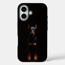 Funda iPhone 16 Black 4 Luxe iPhone 16 Mate, Guardian Doberman Dog