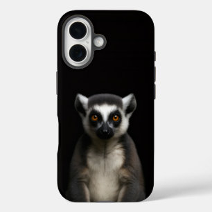 Funda iPhone 16 Black 4 Luxe iPhone 16 Mate, Lémur Gentil