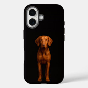 Funda iPhone 16 Black 4 Luxe iPhone 16 Mate, Perro Vizsla Ágil