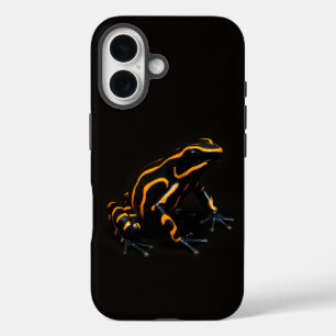 Funda iPhone 16 Black 4 Luxe iPhone 16 Mate, Rana Naranja negra