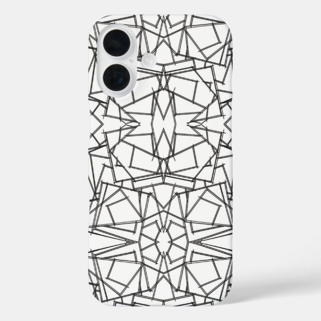 Funda iPhone 16 Black And White Kaleidoscope (Reverso )