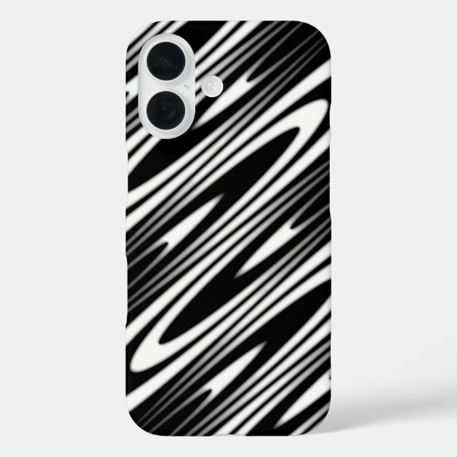 Funda iPhone 16 black and white wavy seamless organic pattern (Reverso )