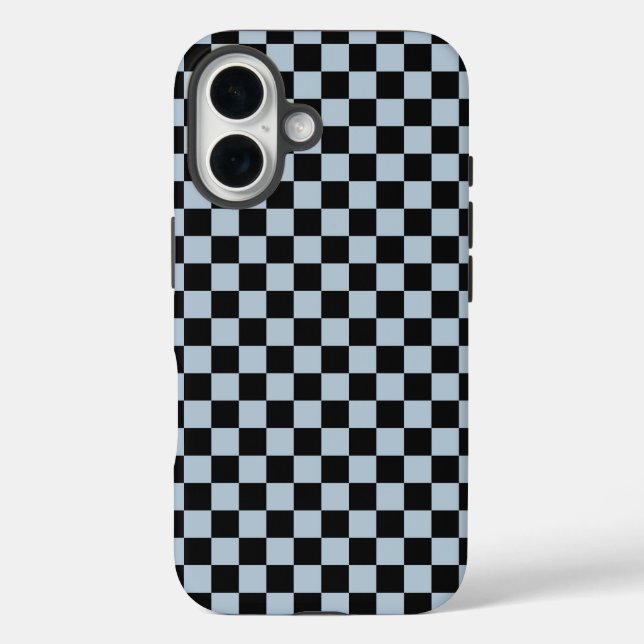 Funda iPhone 16 Black ice checkered pattern (Reverso )