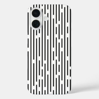 Funda iPhone 16 Black Line Geometric Pattern