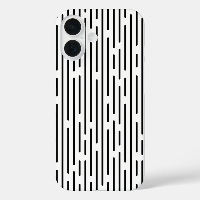 Funda iPhone 16 Black Line Geometric Pattern (Reverso )