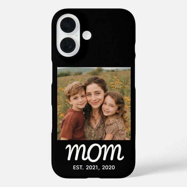 Funda iPhone 16 Black Mom Established Script Photo (Reverso )