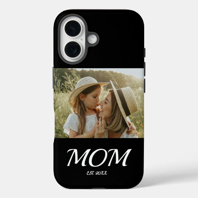Funda iPhone 16 Black Mom Established Script Photo  (Reverso )