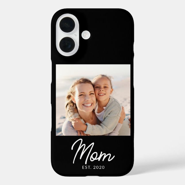 Funda iPhone 16 Black Mom Established Script Photo  (Reverso )