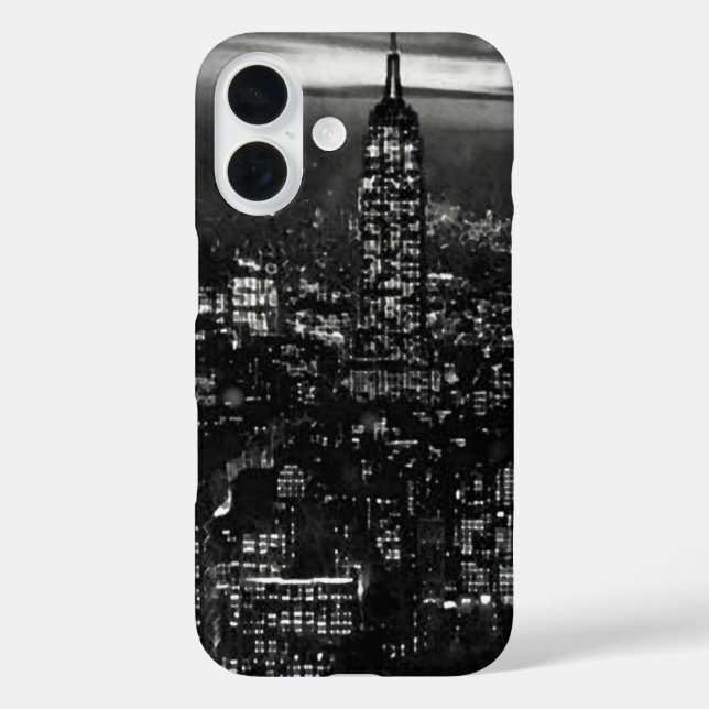 Funda iPhone 16 Black White Retro Nueva York (Reverso )