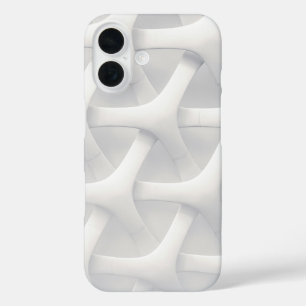 Funda iPhone 16 Blanco geométrico 3D moderno