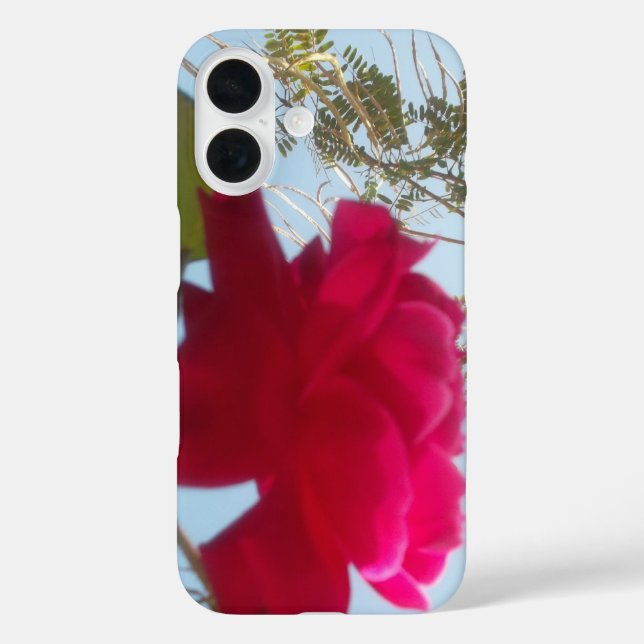Funda iPhone 16 Bloom celestial: Un Rosa contra el cielo (Reverso )