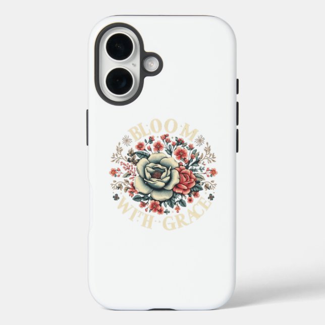 Funda iPhone 16 Bloom con diseño floral de Grace (Reverso )