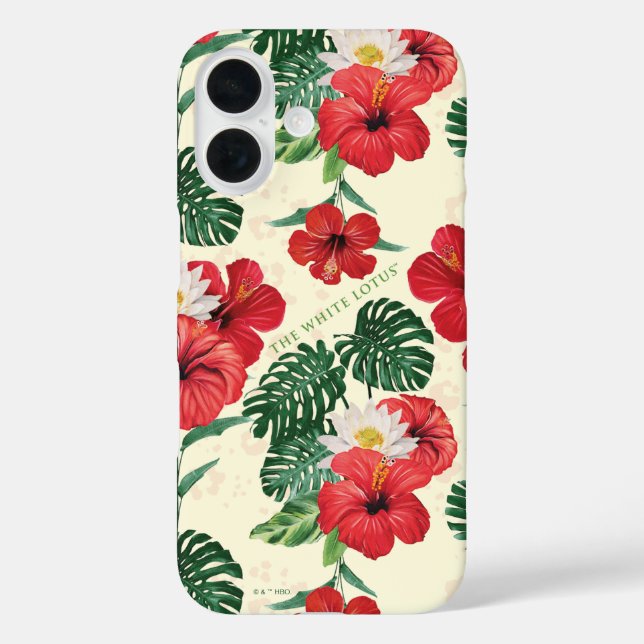 Funda iPhone 16 Blooms tropicales del Loto Blanco (Reverso )
