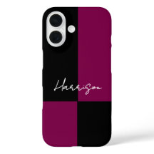 Bloque de Color Burdeos Negro Nombre Personalizado