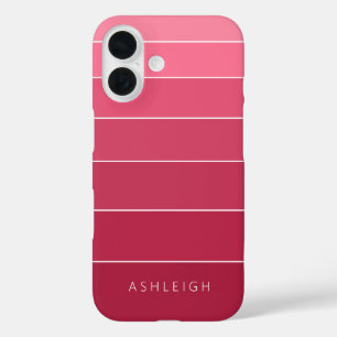 Funda iPhone 16 Bloques de color Magenta Nombre monocromático rosa