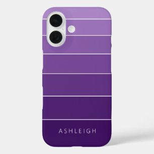 Funda iPhone 16 Bloques de color Magenta Púrpura Nombre Monocromát