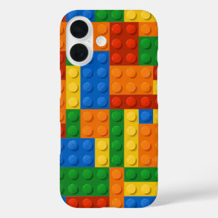Funda iPhone 16 Bloques de Construcción Patrón de Piel Juguete Lad