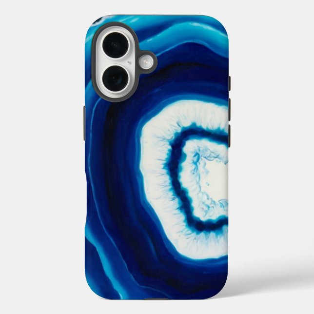 Funda iPhone 16 Blue Agate Slice | Resumen (Reverso )