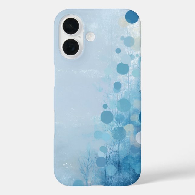 Funda iPhone 16 Blue Circles & Trees Case-Mate iPhone Case (Reverso )