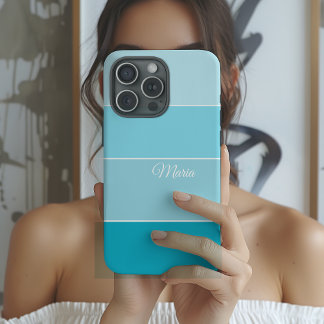Funda iPhone 16 Blue Colorblock Personalized 