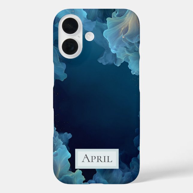 Funda iPhone 16 Blue Flowing Abstract  (Reverso )
