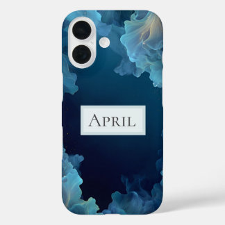 Funda iPhone 16 Blue Flowing Abstract