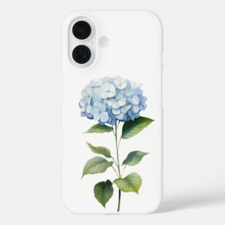 Funda iPhone 16 Blue Hydrangea Elegance