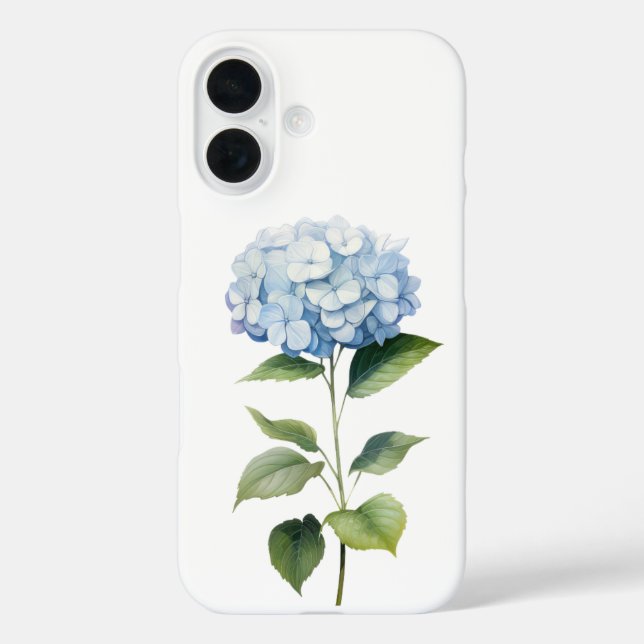 Funda iPhone 16 Blue Hydrangea Elegance (Reverso )