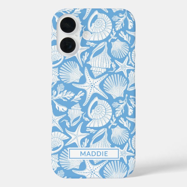 Funda iPhone 16 Blue Shells Personalized (Reverso )