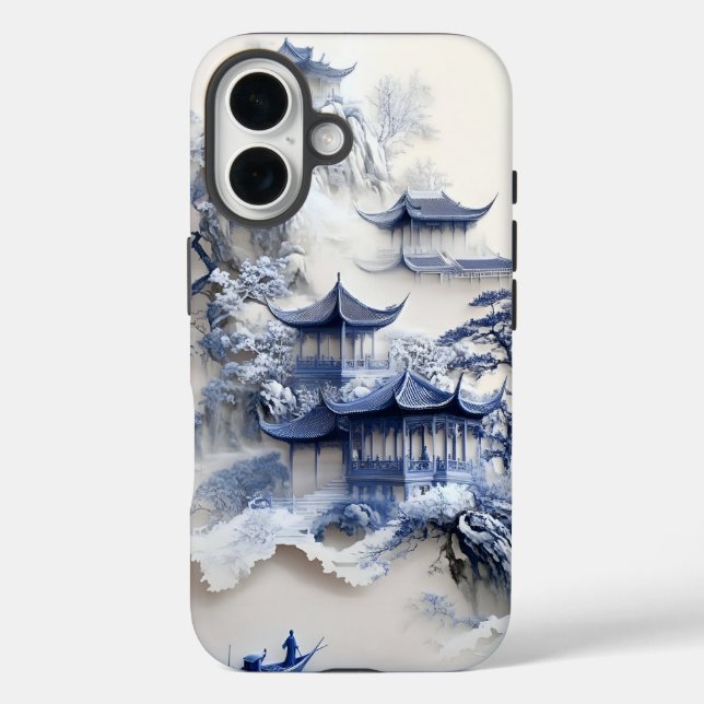 Funda iPhone 16 Blue & White Chinoiserie iPhone 13 Case – Artistic (Reverso )