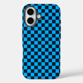 Funda iPhone 16 Blueberry checkered pattern